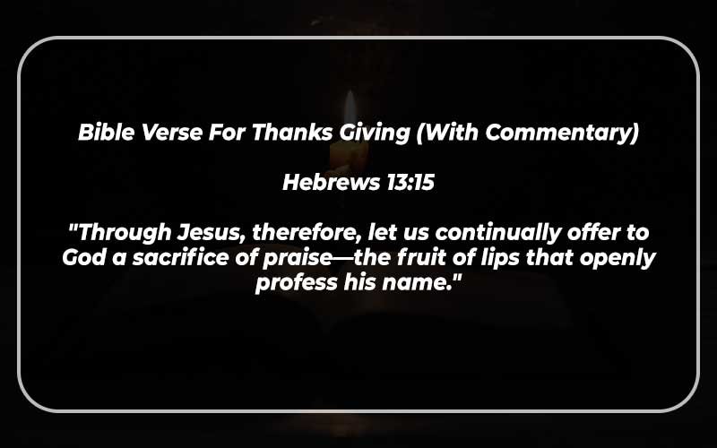 Bible Verse For Thanks Giving