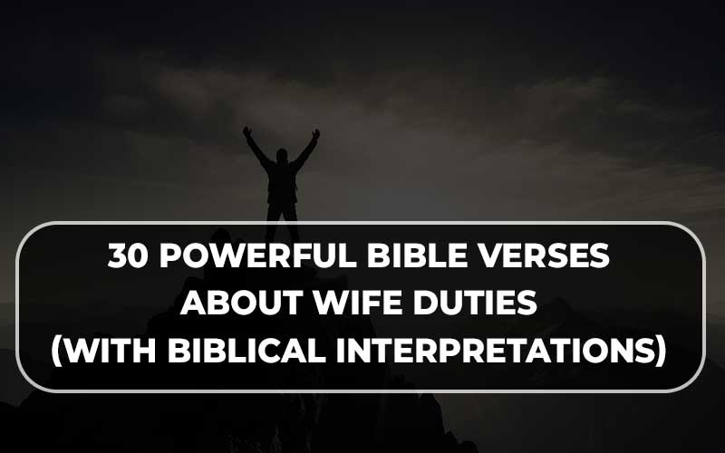 Bible Verses About Wife Duties